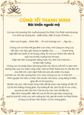 Bài cúng thanh minh ngoài mộ đầy đủ và chuẩn nhất