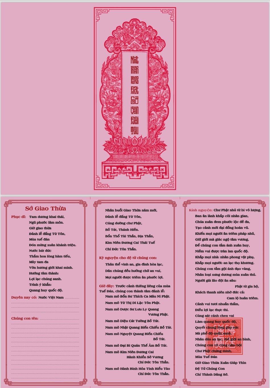 Mâm lễ cúng đêm giao thừa trong nhà đầy đủ